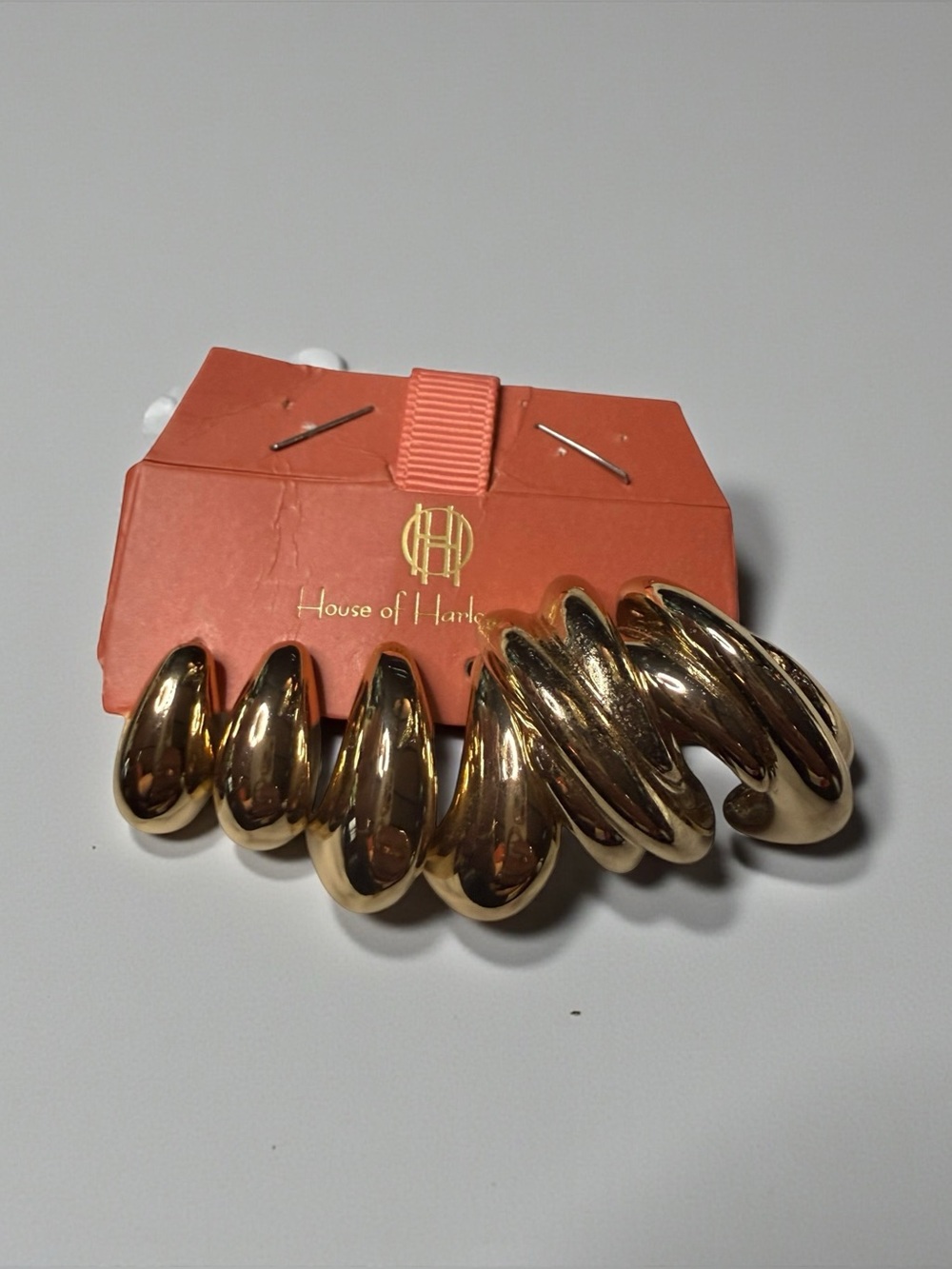 House of Harlow 1960 Gold Spiral Coil Statement Earrings Sculptural Glam